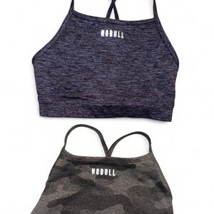 NOBULL Gray Camo High-Neck Sports Bra